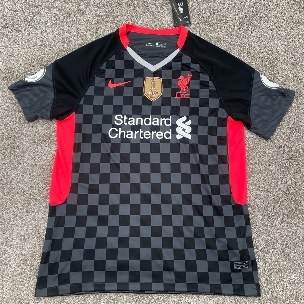 2020/21 Liverpool Third Jersey #10 Mane Nike Soccer 3rd Black Checkers NEW
